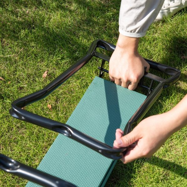 Greenknee Foldable Garden Kneeler And Seat - Ergonomic, Padded, With Spring-Loaded Handles