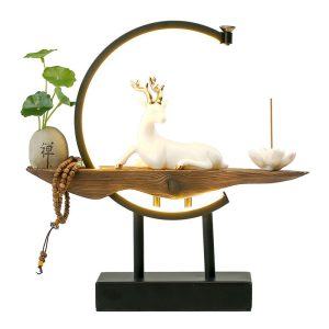 Lucky Deer Led Backflow Waterfall Incense Burner