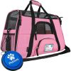 Airline Approved Pet Carrier For Cat, Soft Sided Dog Carrier For Small Dogs, Cat Travel Supplies Accessories For Indoor Cats, Ventilated Pet Carrying Bag Medium Large Kitten Puppy, Large Pink