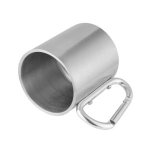 Outad 180Ml Stainless Steel Cup For Camping Traveling Outdoor Cup Double Wall Mug With Carabiner Hook Handle Dropshipping