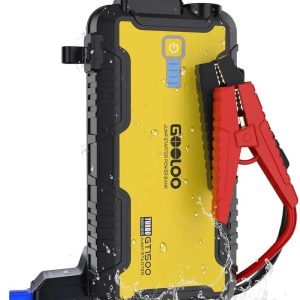 Gooloo Jump Starter Battery Pack - Red 1500A Black 2000A Peak Jump Box, Water-Resistant Battery Booster For Up To 8.0L Gas Or 6.0L Diesel Engine,12V Supersafe Portable Jumper Starter With Quick Charge,Type C Port