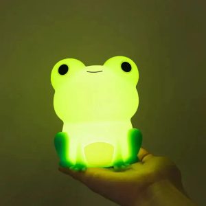 Night Lamp For Kids Frog Soft Silicone Sleeping Night Light Dimmable Timer Rechargeable Colorful Light Room Decor Children Gifts