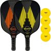 Carbon Pro Graphite 2 Paddle + 4 Pickle Ball Set