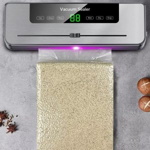 Automatic Food Vacuum Sealing Machine With Built-In Cutter, Led Indicator Lights, Easy-To-Clean Design, Dry & Moist Food Modes