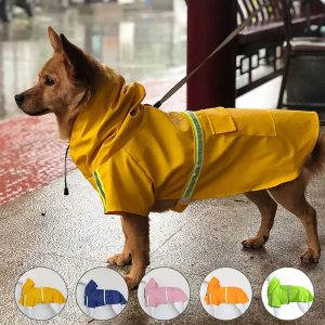 Dog Reflective Raincoats Poncho, Small Large Dogs Rain Coat Waterproof Jacket