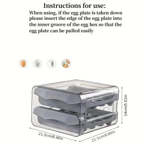 Multifunctional Transparent Refrigerator Egg Holder Box