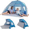 Beach Tent Pop Up Shade, 10S Easy Set Up Portable Beach Canopy Tent Sun Shelter For 3-4 Person, Lightweight Tent