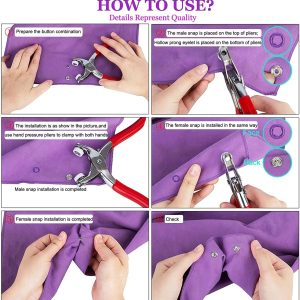 Metal Snap Buttons With Fastener Pliers Press Tool Kit