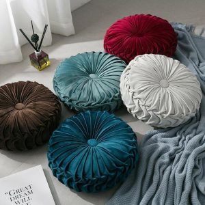 Velvet Pleated Cushion Floor Pillow