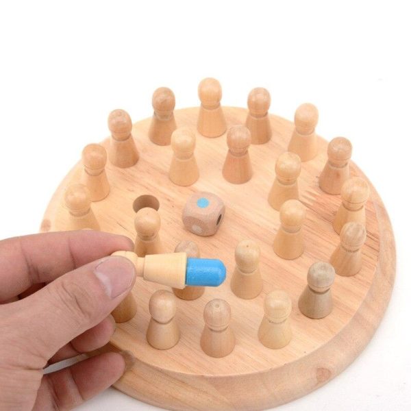 Wooden Memory Match Chess Game