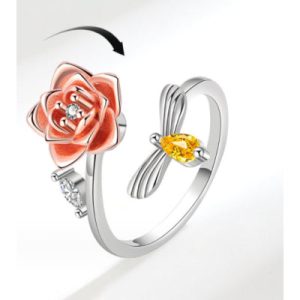 Fidgety Girl - Stylish Sunflower Bee Fidget Ring For Girls