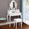 Vanity Set With Mirror And Stool