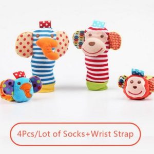 0-12 Months Soft Animal Rattle Infant Newborn Plush Sock Baby Toy Wrist Strap