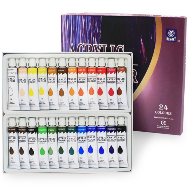 Premium Acrylic Paint Set Kit 24 Pcs