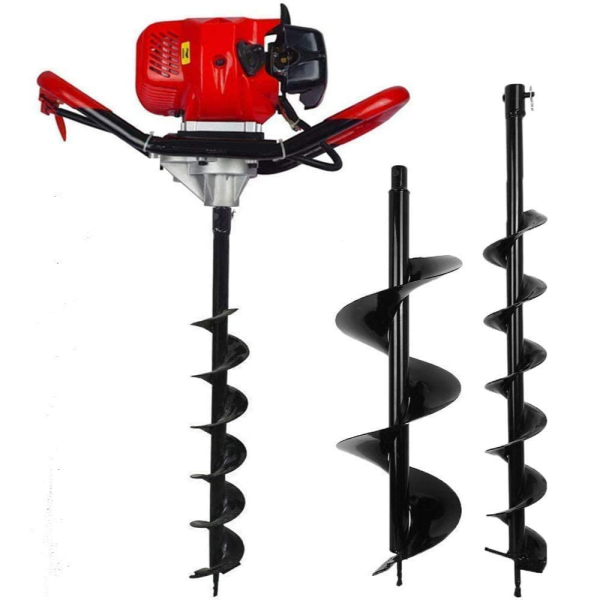 Powerful Gas Powered Post Hole Auger Digger Drill With Drill Bits