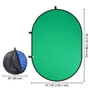 Chromakey Blue Green Screen Collapsible Backdrop 5X6.5Ft