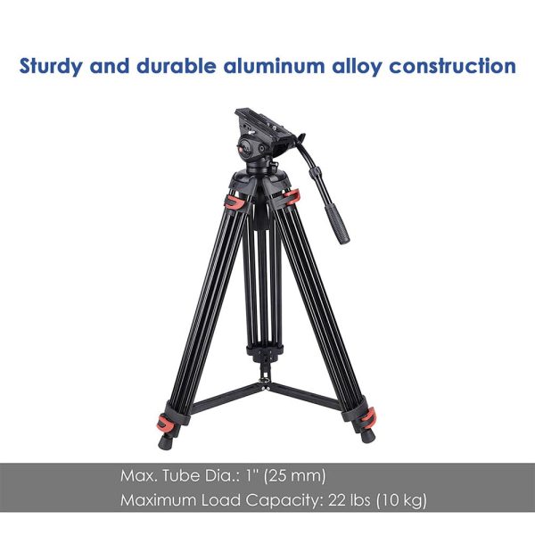 Pro Camera Tripod Kit Video Tripod 71 3-Stage W/ Fluid Head