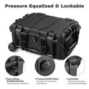 Waterproof Rolling Dslr Camera Case Backpack With Foam