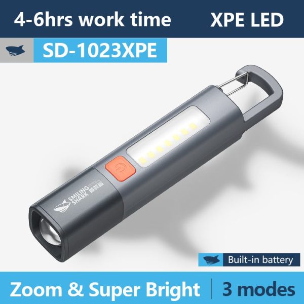 Mini High Power Flashlight Illuminates A Wide Area, Zoomable