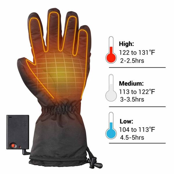 Battery Heated Gloves Touchscreen 3 Heat Setting