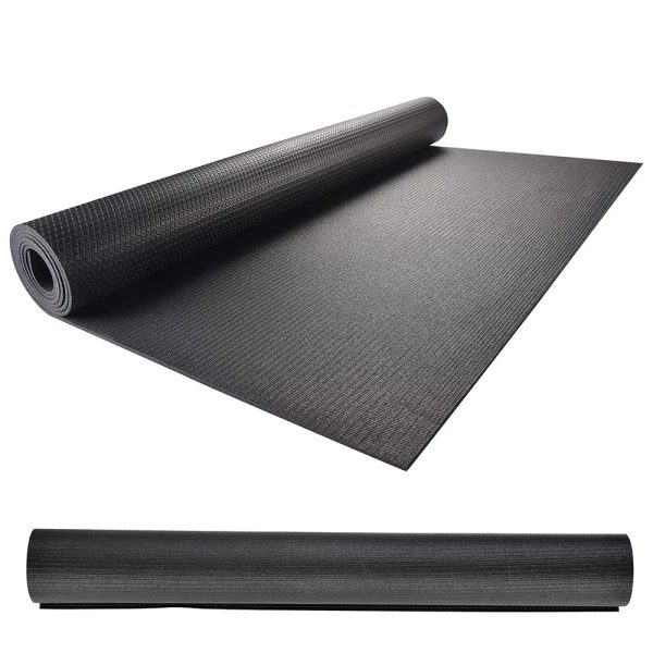 Medium Yoga Mat Gym Floor Mat Black 4Mm 6.5X3Ft