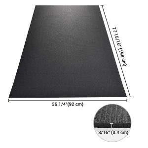 Medium Yoga Mat Gym Floor Mat Black 4Mm 6.5X3Ft