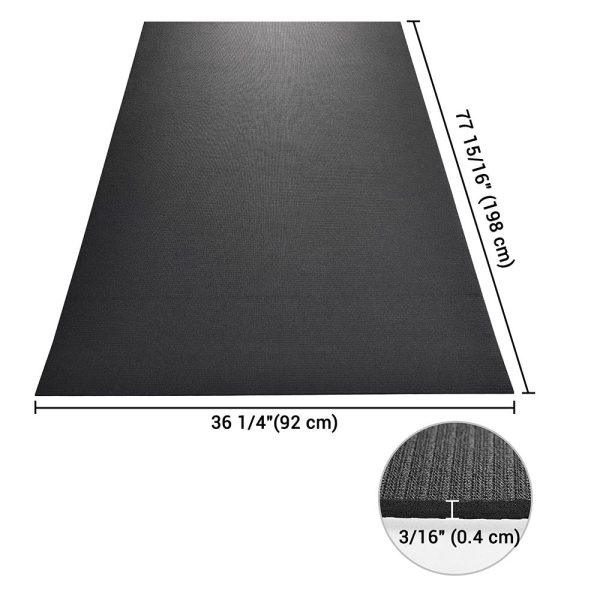 Medium Yoga Mat Gym Floor Mat Black 4Mm 6.5X3Ft