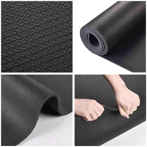 Medium Yoga Mat Gym Floor Mat Black 4Mm 6.5X3Ft