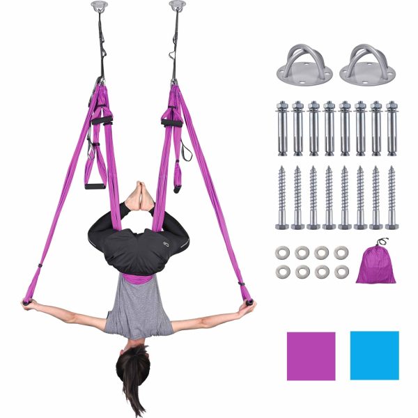 Yoga Aerial Trapeze Yoga Hammock With Heavy Duty Ceiling Hooks