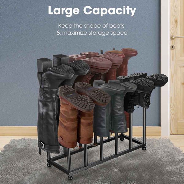 Metal Boot Rack Rain Boot Drying Rack Stand 6-Pair