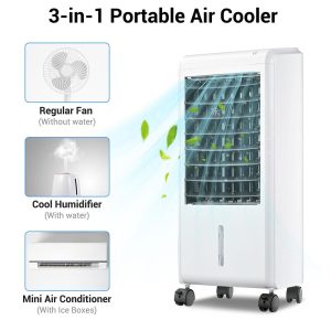 65W Portable Evaporative Air Cooler Remote Control 6L Tank