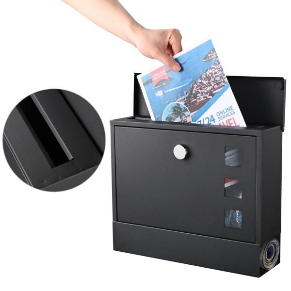 Large Wall Mount Mailbox With Lock Security Letterbox Steel