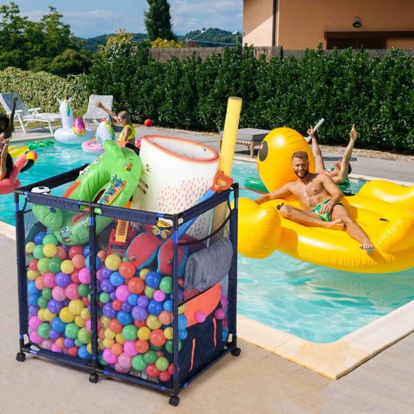 Pool Float Storage Bin Mesh With Pockets Large