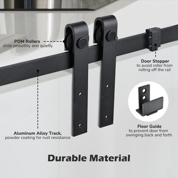 4Ft Mini Cabinet Double Sliding Barn Door Hardware Kit