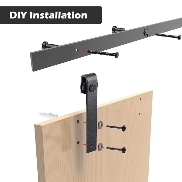 4Ft Mini Cabinet Double Sliding Barn Door Hardware Kit