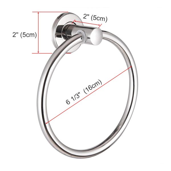 Wall Mounted Towel Ring Holder Stainless Steel Chrome Finish