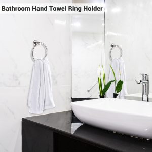 Wall Mounted Towel Ring Holder Stainless Steel Chrome Finish