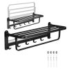 Wall Mounted 23 Towel Rack Shelf W/ Hook 304 Ss Hotel Style