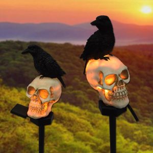 49 -Solar Skull Crow Waterproof Landscape Light