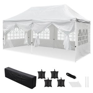 10'X20' Pop Up Canopy Tent With Windows Shelter