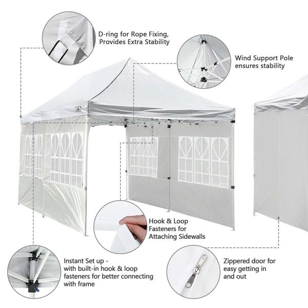 10'X20' Pop Up Canopy Tent With Windows Shelter