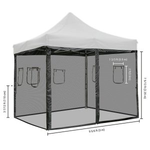 Netting For Pop Up Canopy 10X10 Food Service Vendor Side Screen