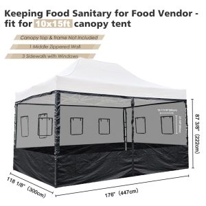 Netting For Pop Up Canopy 10X15 Food Service Vendor Side Panel