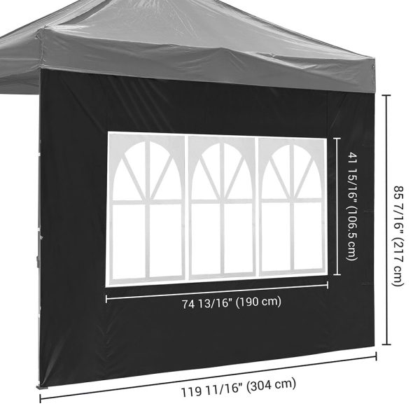 Canopy Sidewall Tent Walls With Window 1080D 10X7Ft(1Pc./Pack)