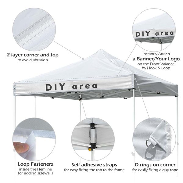 10X10 Ez Pop Up Tent Canopy Replacement Top (9'7X9'7)