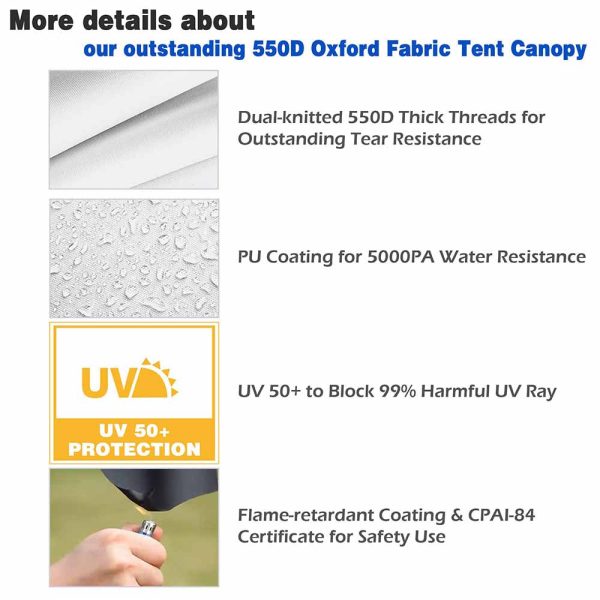 Instahibit Pop Up Canopy Replacement Top 10X10 Cpai-84