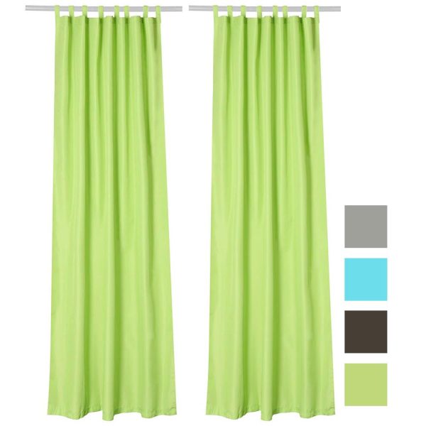 Tab Top Outdoor Patio Curtain, 54W X 120L 2Ct/Pack