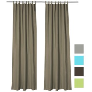 Tab Top Outdoor Patio Curtain, 54W X 84L 2Ct/Pack