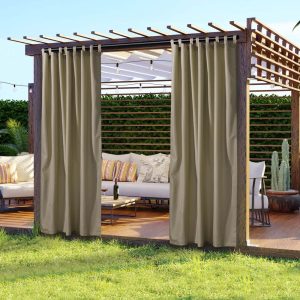 Tab Top Outdoor Patio Curtain, 54W X 84L 2Ct/Pack