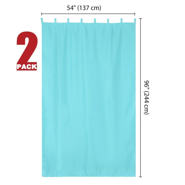 Tab Top Outdoor Patio Curtain 54W X 96L 2Ct/Pack